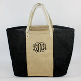 Bag - Color Block Jute Tote - MU