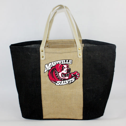 Bag - Color Block Jute Tote - MU