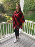 Buffalo Print Poncho Cape