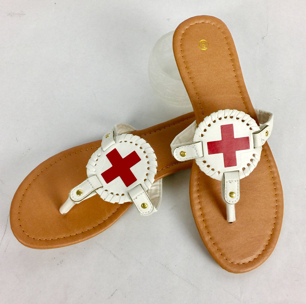 Sandals - Medallion - Red Cross