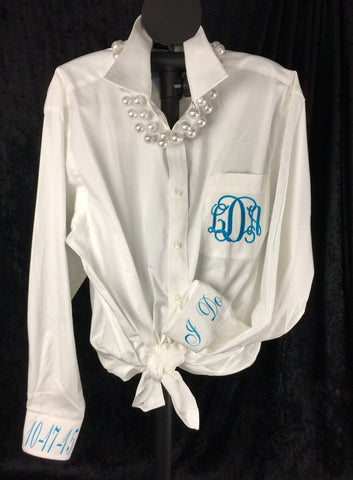 Bride's Custom "Day-Of-Wedding" Button Down Shirt