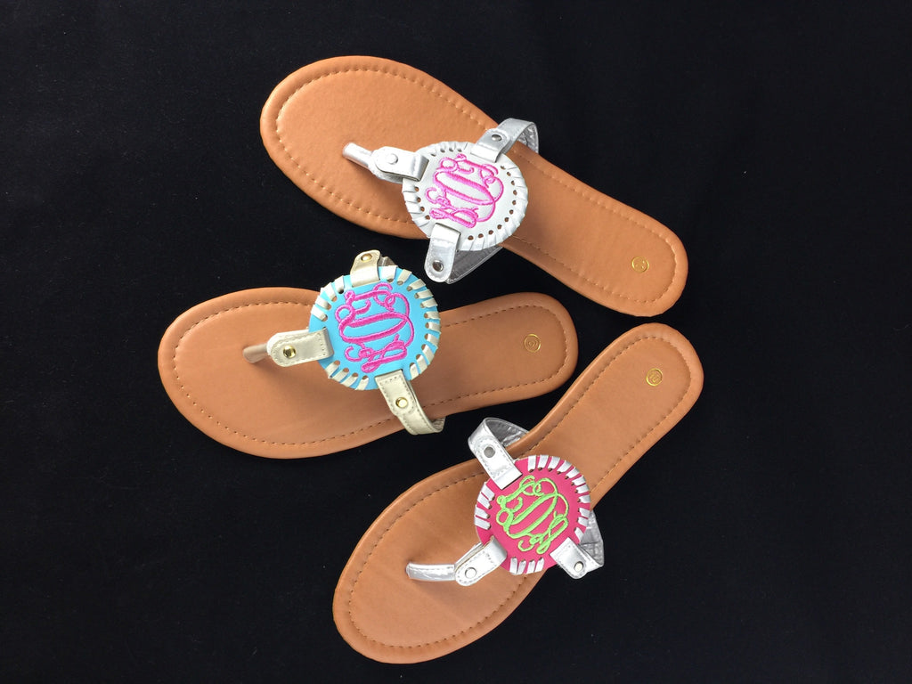 Sandals - Medallion - Embroidered