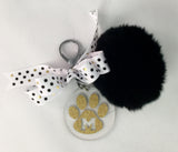 Pom Pom Key Chain with Acrylic Disc