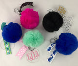 Pom Pom Key Chain with Acrylic Disc