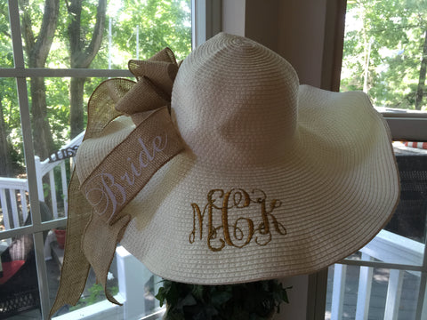 Bridal Sun Hat - Floppy, Wide Brim