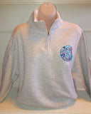 Sweatshirt - Fleece 1/4 Zip Pullover with Appliqué Monogram