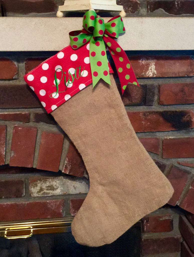 Christmas Stocking - Burlap