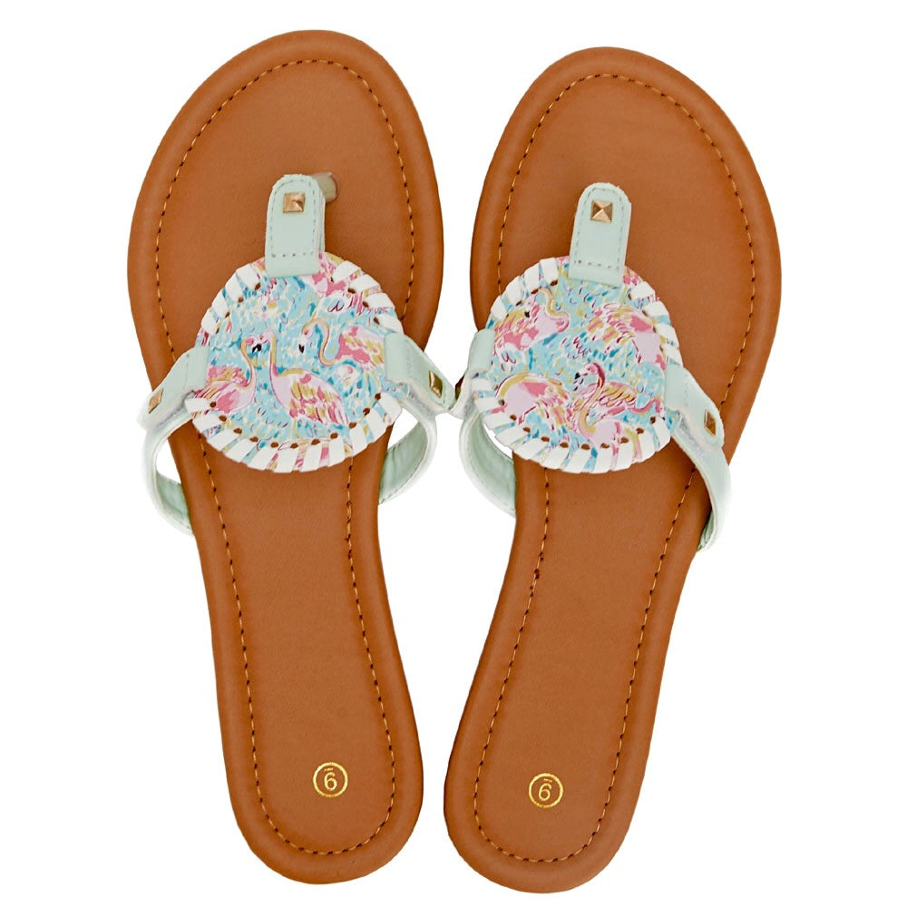 Sandals - Patterned Medallion - Embroidered