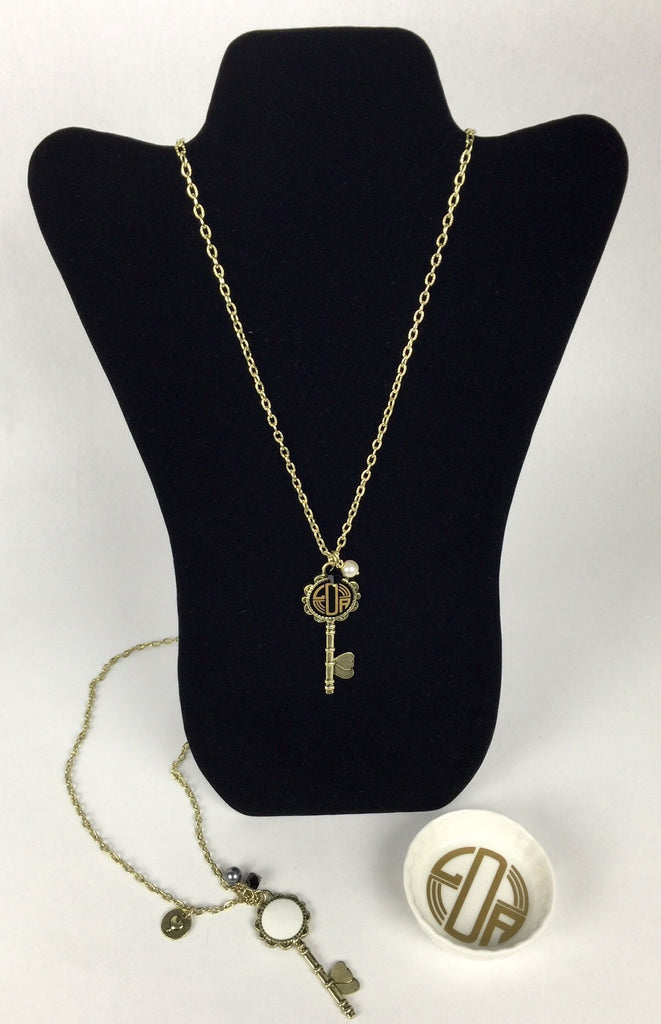 Skeleton Key Necklace - Mongrammed